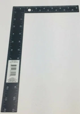 Right Angle Square Ruler Framing Carpenter Black Steel Clear Inch Easy Read NEW! - Image 1 of 4