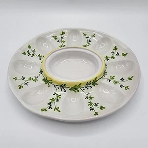 Italian Handpainted Ceramic Oyster Egg Serving Tray Vintage Cottage Home Decor - Picture 1 of 13