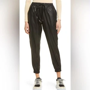 NWT BLANK NYC Faux Leather- Vegan -Joggers with Elastic Waistband Size XS - Picture 1 of 11