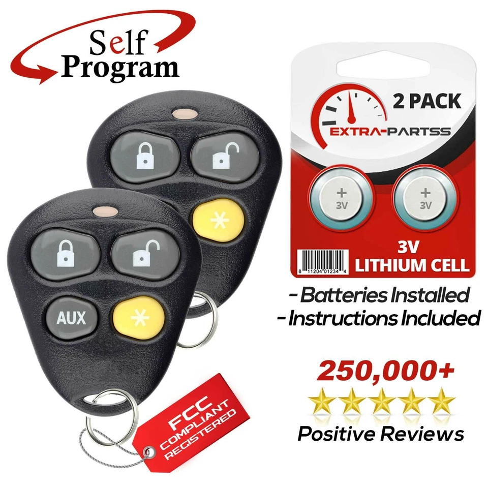 2 New Replacement Dei Viper 4 Btn Yellow Keyless Remote Key Fob For EZSDEI474V - Image 1 of 4