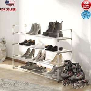 4-Tier Shoe Rack Organizer Holds 20 Pairs Space Saving Closet Entryway New - Picture 1 of 4