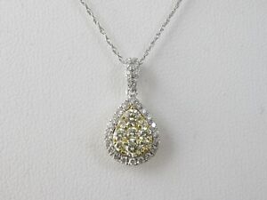 Diamond Necklace .74tdw Reversible Starfish Tear Drop 14K Two-Tone 18" 
