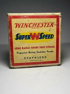 Vintage Winchester Super Speed 12 Gauge Smokeless Shotgun Shell Box - Picture 1 of 6