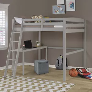 Camaflexi Concord Full Size High Loft Bed with Desk Grey - Picture 1 of 6