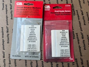 GB Circuit Breaker Markers - 2 pack 1-90 & 1-42 alpha, - Picture 1 of 1
