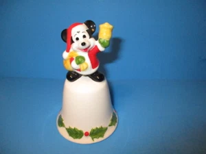 Vintage Mickey Mouse Weihnachtsglocke Japan Weihnachtsmann Mickey Klingelglocke Stechpalme - Bild 1 von 5