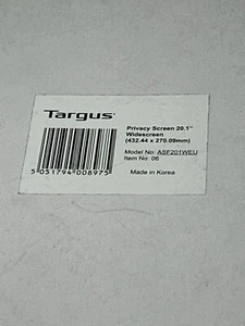 Targus Privacy Screen Filter for Tablet, Laptop or Desktop 20.1"REDUCED TO CLEAR - Picture 1 of 4