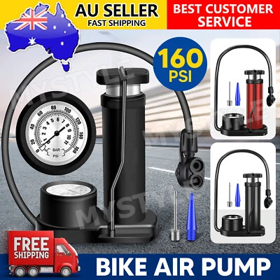 Portable Bicycle Bike Air Pump 160 PSI with Gauge Foot Floor Ball Inflator Kit - image 1 of 4