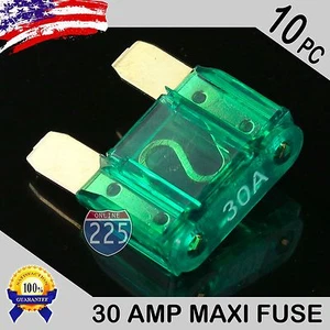 10 Pack 30A AMP Gold Large Blade Style Audio Maxi Fuse Car 12V 24V 32V Auto US - Picture 1 of 1