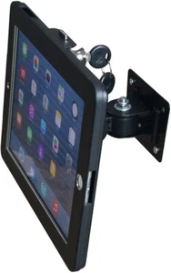 Supporto da parete chiudibile a chiave per iPad Air 1-2 iPad Pro 9, 7 pollici in nero - Foto 1 di 4