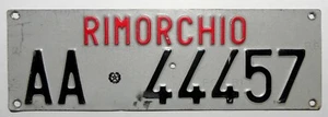 Nummernschild Italien "RIMORCHIO" Trailer Zusatzschild. AA 44457. - Bild 1 von 1