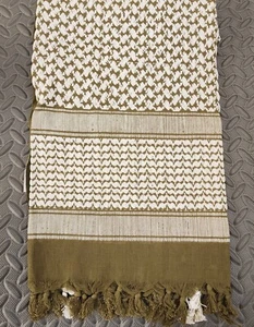 Shemagh Tactical Desert Keffiyeh Schal - oliv Drab und weiß - Bild 1 von 7