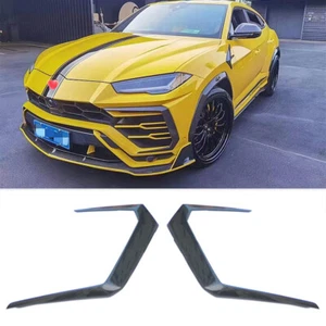 Carbon Fiber Front Bumper Splitter Vent Cover Trim For LAMBORGHINI URUS 2018-23 - Picture 1 of 9