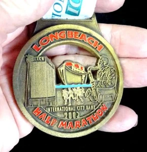 Long Beach Halbmarathon Finisher-Medaille 2003 2-1/4 Zoll Durchmesser - Bild 1 von 2