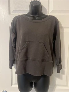Women’s Lucy Crop From Pouch Pocket Dark Gray Size Small Super Cute - Picture 1 of 13
