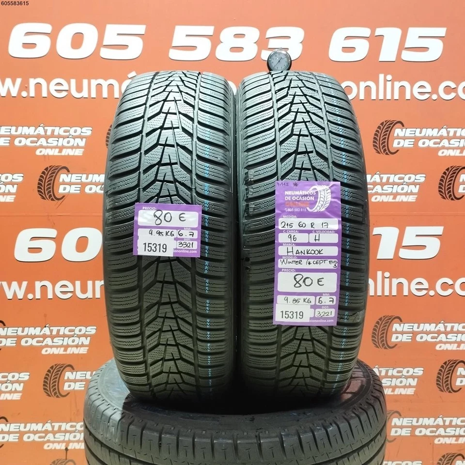 2X 215 60 R17 96H HANKOOK WINTER ICEPT EVO3 6.7/6.7,MM REF. 15319 - Imagen 1 de 4