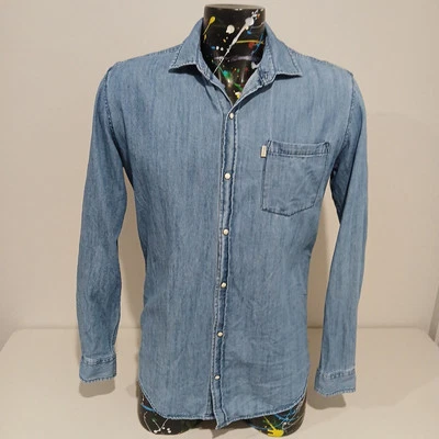 Ripcurl Surf Denim Shirt Standard Fit Long Sleeve Snap Button Men's Size M - VGC - Image 1 of 4