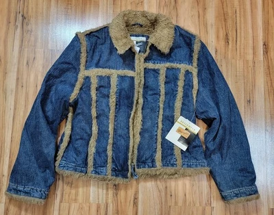 Chaqueta vaquera vintage Wrangler Outerware abrigo retro de piel sintética XL 90s Y2K para mujer  Foto 1 de 4