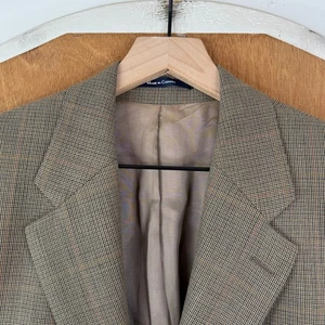 Chaps Ralph Lauren Blazer Mens 38R Brown Hopsack 2 Button Sport Coat Wool VTG - Picture 1 of 15