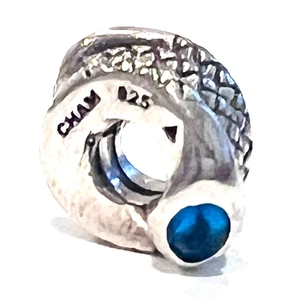 CHAMILIA JA-61 Original Snake Sterling Silver Charm w/Blue CZ's CHAM 925 RETIRED - Picture 1 of 8