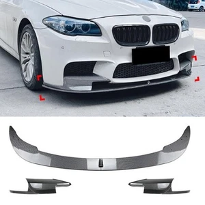 For 11-16 BMW 5 Series F10 M5 Front Bumper Spoiler Splitter Lip ABS Carbon Fiber - Picture 1 of 1