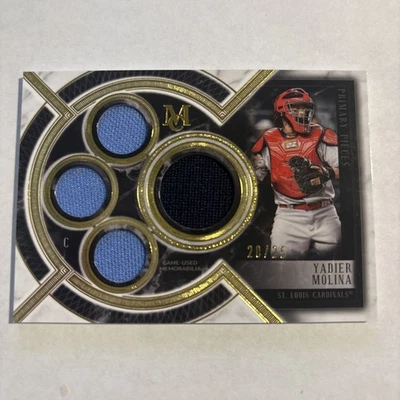 2018 Topps Museum Collection Primary Pieces Quad Relics Yadier Molina /25 - Image 1 of 3