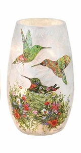 Stony Creek - Frosted Glass - 5" Lighted Vase - Garden Birds - Picture 1 of 1