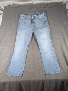 Vintage Levis 501 Jeans Button Fly Mens 36x32 (34x31 Light Wash Denim Distressed - Picture 1 of 13
