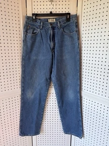 Pantalones de mezclilla LL BEAN para hombre 33/32 (30,5") forrados de franela a cuadros azules calce clásico algodón - Imagen 1 de 9