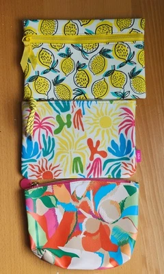 Ipsy Bags, Lot of 3, Multicolor Bright Colorful Lemons - Image 1 of 3