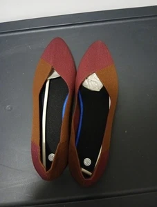 Women's Brown/Red Ballet Flat Mesh Knitted Size 39.5(8.5) - Picture 1 of 5