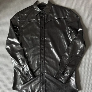 Zara Silver Button Up Shirt - Picture 1 of 8