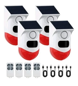 ChunHee Solar Motion Sensor Alarm Outdoor,Adjustable Motion Detector (4 PACK) - Picture 1 of 6