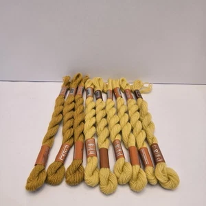 DMC Wool Embroidery Floss Broder Laine Medicis Mix Yellow 27.3yd Skein Lot of 9 - Picture 1 of 11