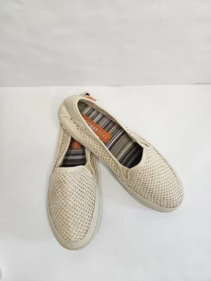 Mocassim slip on Cream Rocket Dog com detalhe de malha perfurada feminino tamanho 8 novo sem etiquetas - Imagem 1 de 4