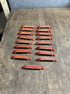 Vintage Art Deco Red Bakelite Cabinet Drawer Pulls Handles Hardware Set Lot USA - Picture 1 of 15