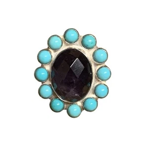 Jay King Ring Sterlingsilber, Sonora Türkis und Amethyst Größe 6 - Bild 1 von 6
