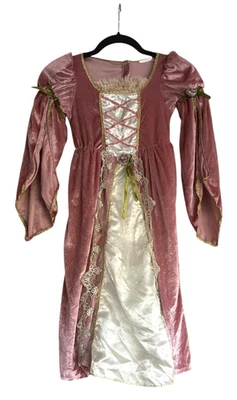 Niñas Rosa Terciopelo Medieval Princesa Vestido Disfraz Talla 5/6 Halloween Renacimiento Foto 1 de 4