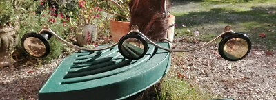 ANCIEN PORTE-MANTEAU MÉTAL DORÉ ET PLASTIQUE NOIR VINTAGE  - Photo 1/4