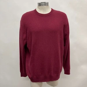 Jos. A. Bank Classic Collection Sweater XL Red Wine 100% Cashmere Crewneck LS - Picture 1 of 8