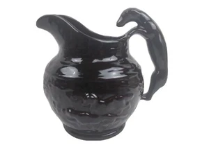 Vintage Dog Handle Pottery Pitcher Brown Glazed Duck Hunting Scene - Picture 1 of 10