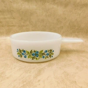 Tazón de sopa vintage de vidrio de leche para horno arándano 14 oz con mango J-2639 limpio - Imagen 1 de 11
