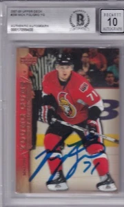 BECKETT MINT 10 2007-08 UPPER DECK YOUNG GUNS NICK FOLIGNO SIGNED ROOKIE 7099408 - Picture 1 of 2