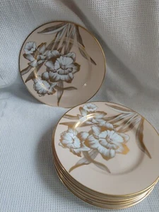 "Platos de ensalada Fitz And Floyd rosa/oro 6 piezas 7,5"" narciso dorado" usados en excelente estado" - Imagen 1 de 2