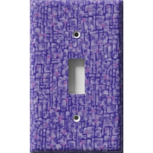 SnazzySwitch Purple Squares Decorative Light Switch Plate Cover - Picture 1 of 24