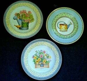 Sakura 1999 Debbie Mumm Spring Bouquet 8.25” Salad Dessert Plates Set of Three - Picture 1 of 4