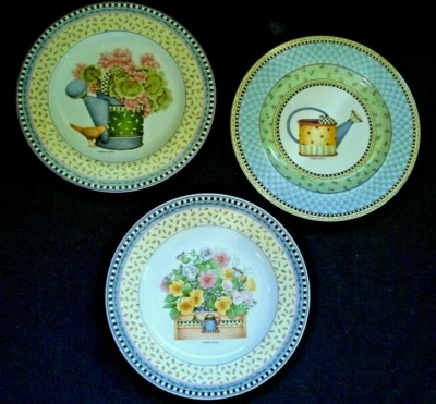 "Juego de tres platos de postre para ensalada Sakura 1999 Debbie Mumm Spring Bouquet 8,25""" Foto 1 de 4