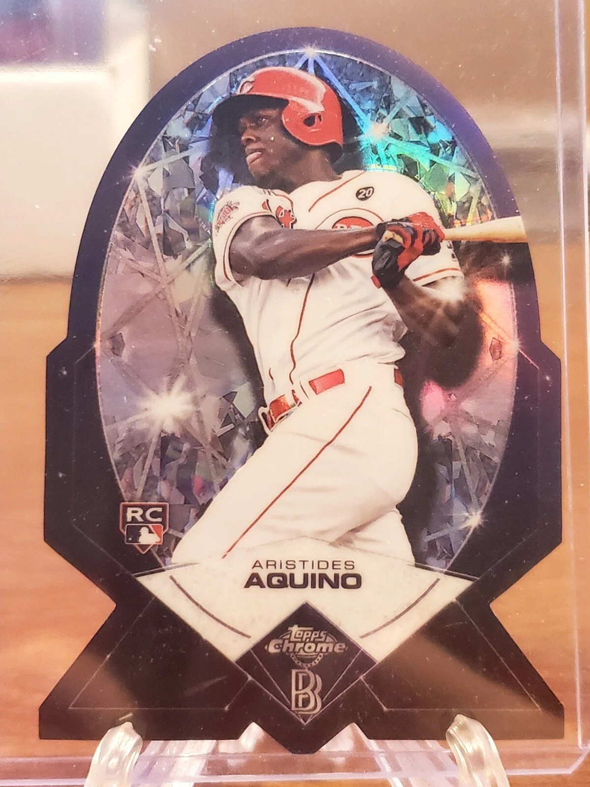 2020 Topps Chrome Ben Baller Aristides Aquino Die Cut Insert Card Mint+ Sharp
