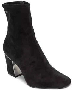 DKNY Women’s Cavale Microsuede Heeled Boots Stretch Booties Black Size US 9 - Picture 1 of 6