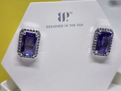 Bomb Party "Regal In Every Way" Topacio púrpura circonita cúbica sobre rodio ER46616 Foto 1 de 3